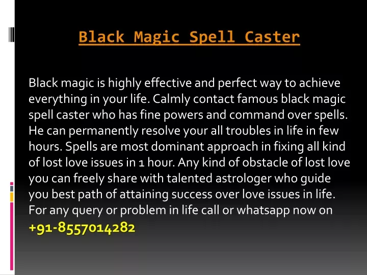 black magic s pell c aster