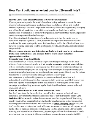 how can i build massive but quality b2b email