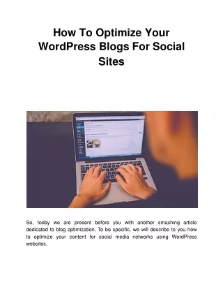 how to optimize your wordpress blogs for social sites