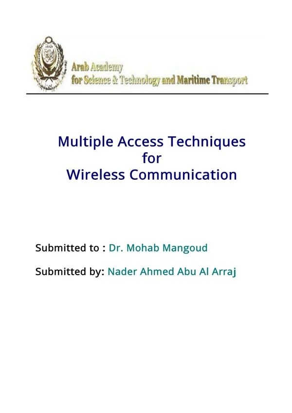 multiple access techniques for wireless