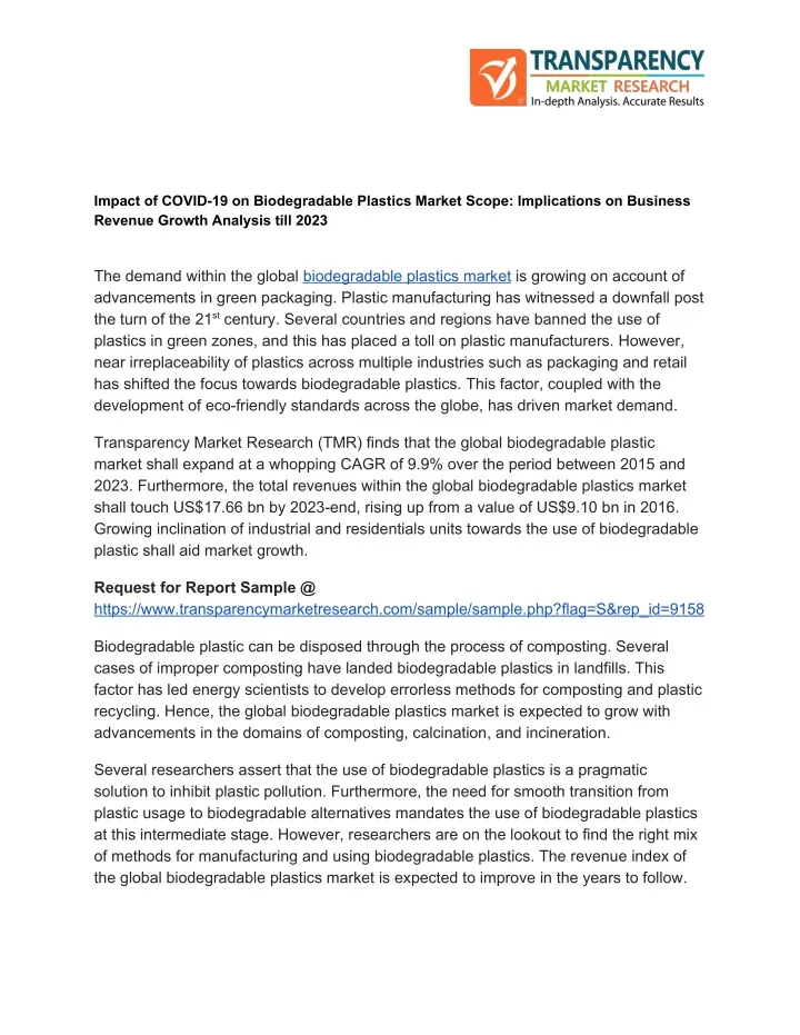 impact of covid 19 on biodegradable plastics