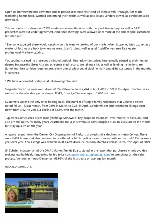 Stay-at-home orders dealt a hefty blow to house sales throughout the state in April, however they really did not knock t