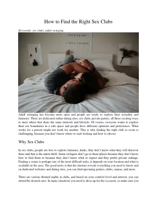 how to find the right sex clubs keywords