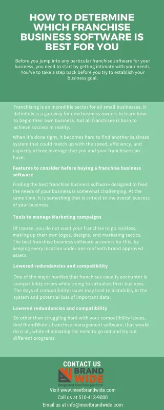 how to determine which franchise business