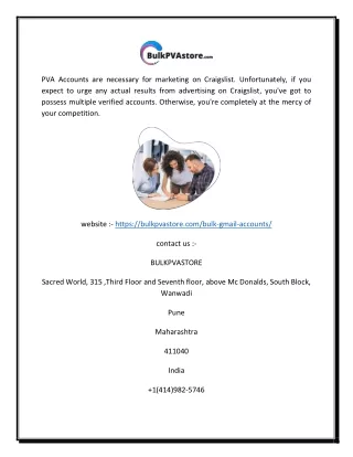 pva accounts are necessary for marketing