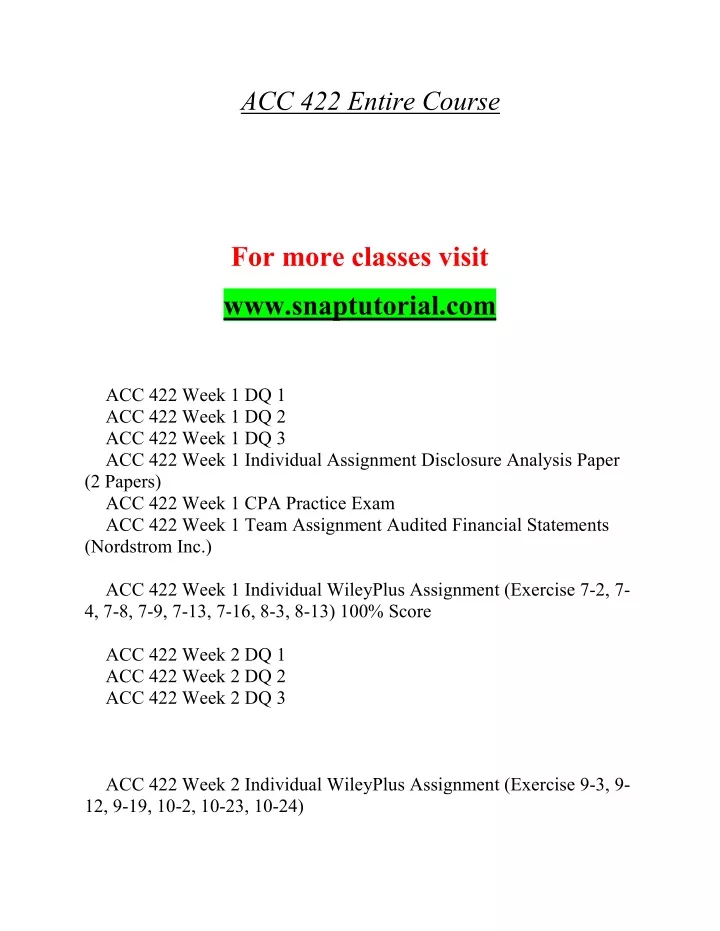 acc 422 entire course