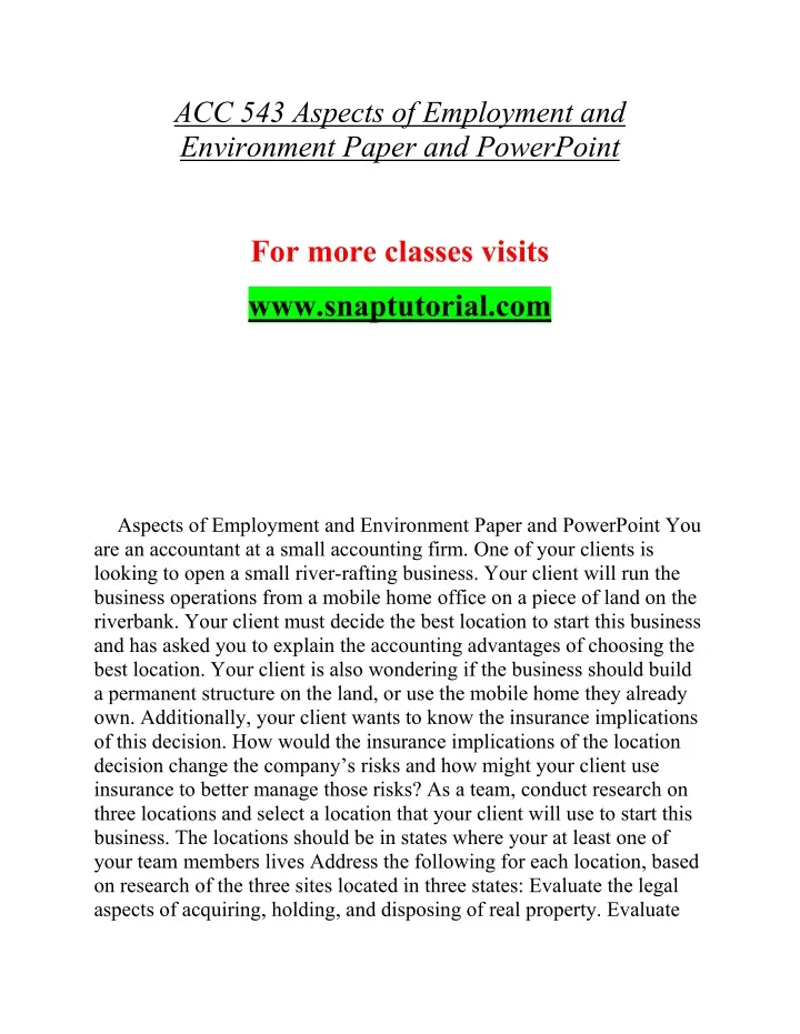 acc 543 aspects of employment and environment