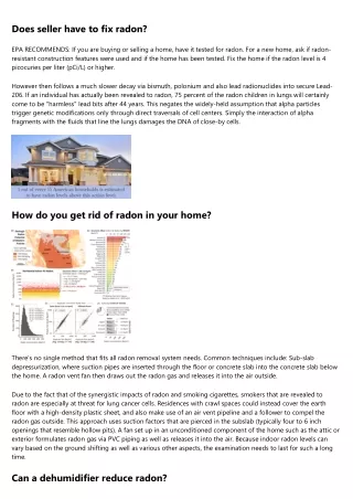 Indoor Air Top Quality and Radon