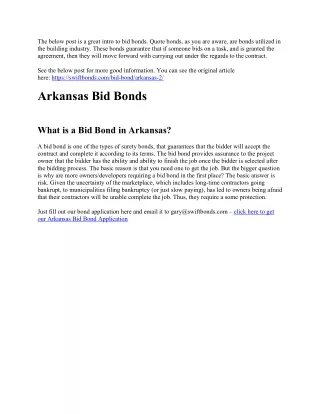 Arkansas Bid Bonds