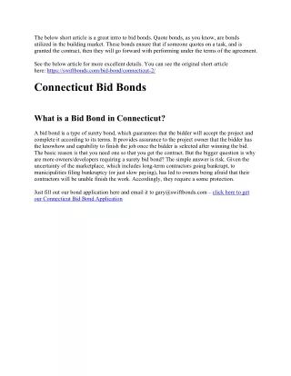 Connecticut Bid Bonds