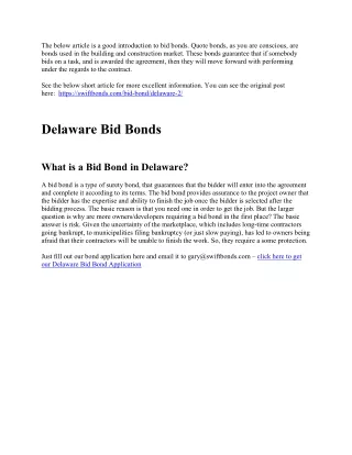 Delaware Bid Bonds