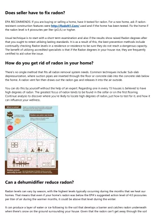 Does a Dehumidifier Aid With Radon?