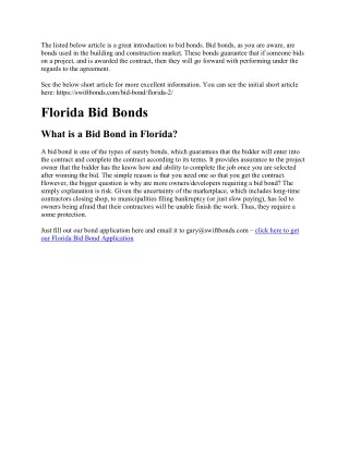 Florida Bid Bonds