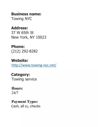 Towing NYC
