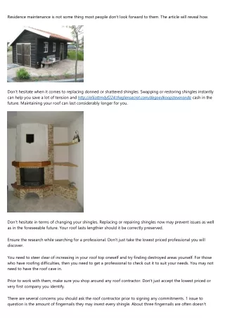 residence maintenance is not some thing most