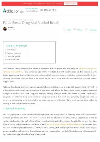 Faith-Based Drug And Alcohol Rehab