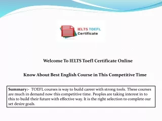 Know About Best English Course in This Competitive Time