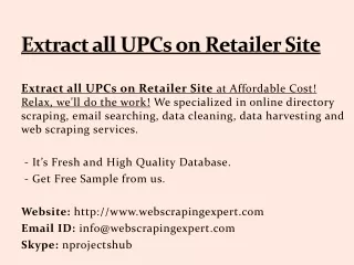 extract all upcs on retailer site