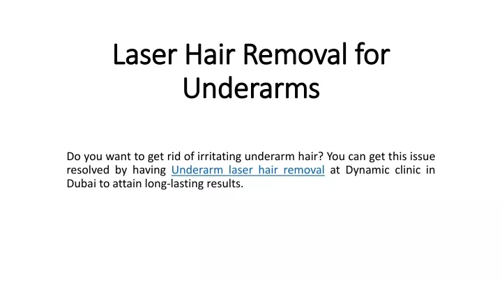 laser hair removal for underarms