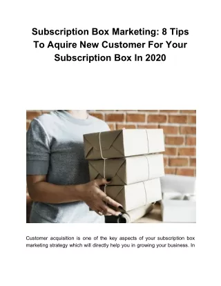 subscription box marketing 8 tips to aquire