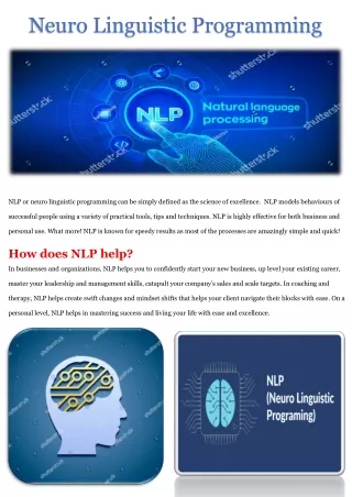 Neuro Linguistic Programming