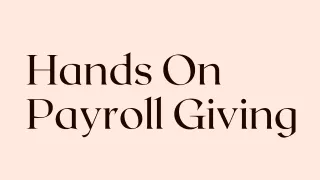 hands on payroll giving