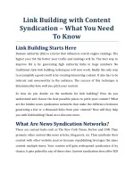 Link Building with Content Syndication – What You Need To Know - slide 1