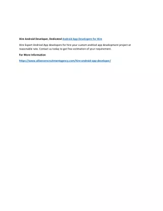 hire android developer dedicated android