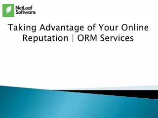 taking advantage of your online reputation