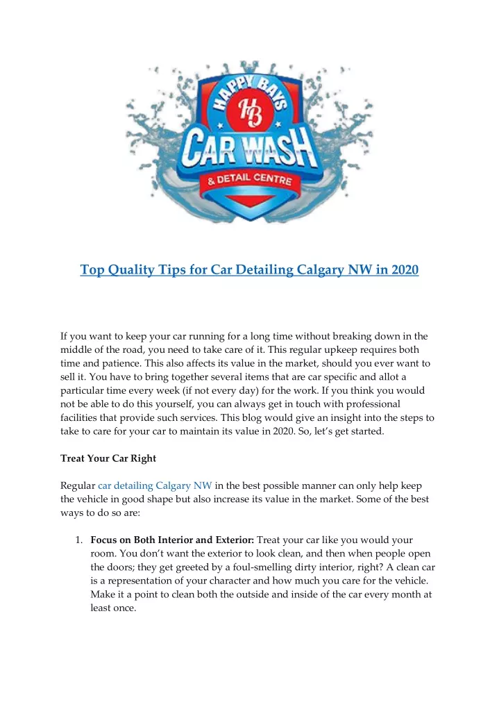 top quality tips for car detailing calgary