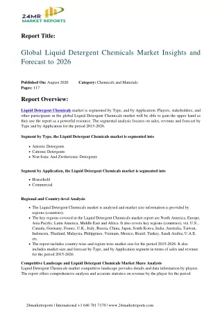 PPT - Liquid Detergent Market Overview PowerPoint Presentation, Free ...