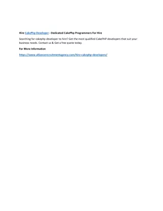 hire cakephp developer dedicated cakephp