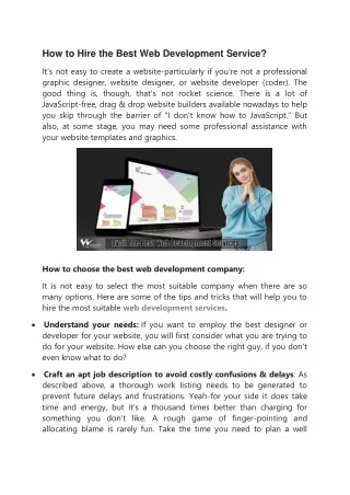 how to hire the best web development service
