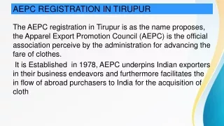 AEPC registration in Tirupur -Kumaran Road -Smartcorp