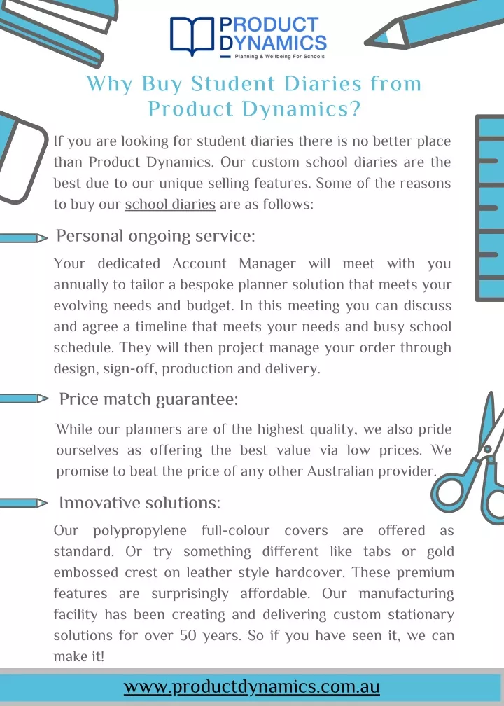 why buy student diaries from product dynamics