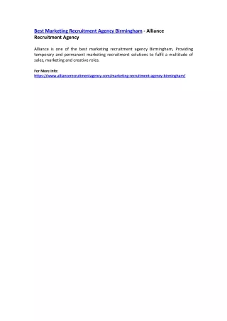 best marketing recruitment agency birmingham