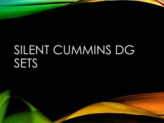 silent cummins dg sets