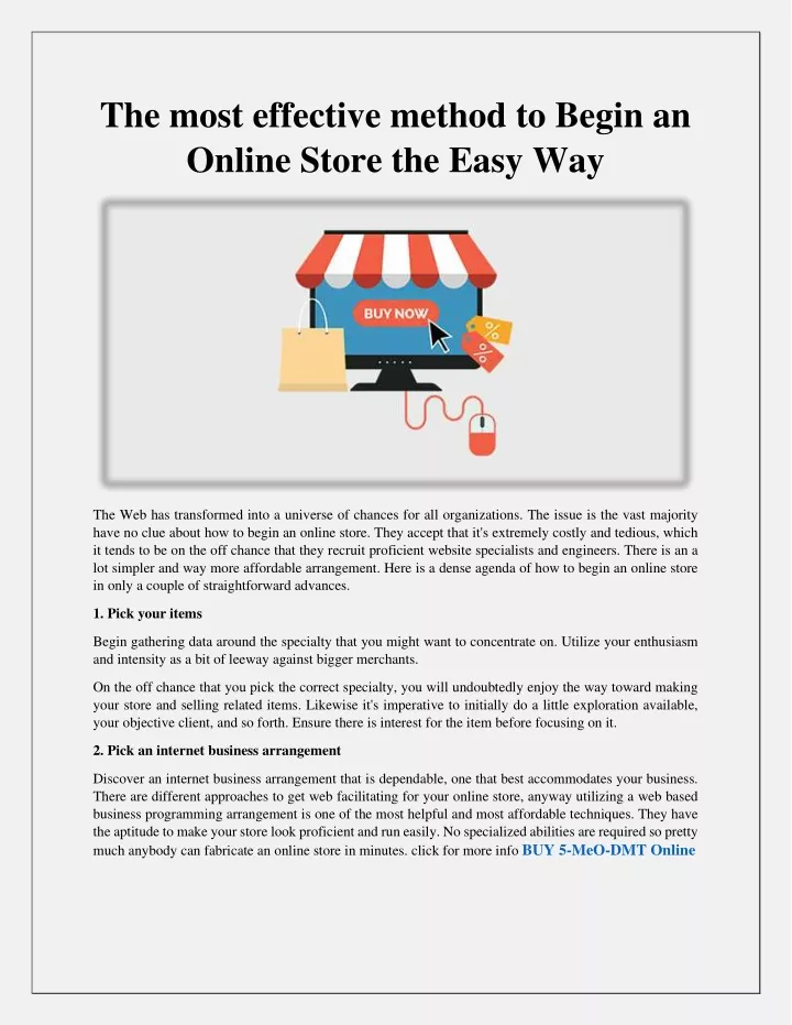 the most effective method to begin an online
