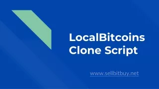 Localbitcoins Clone Script