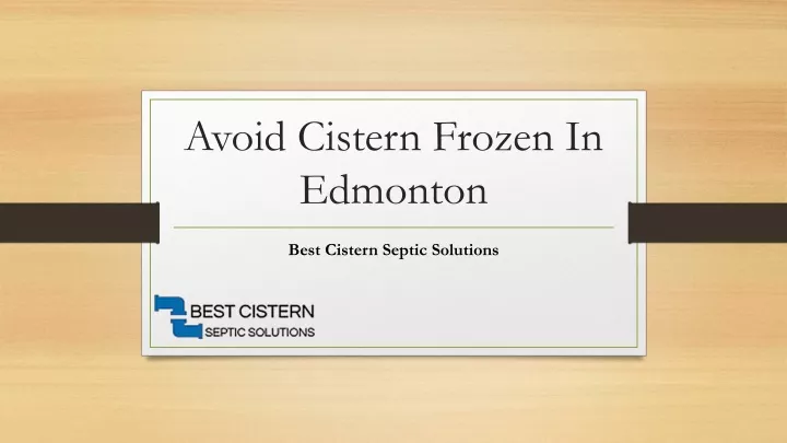 avoid cistern frozen in edmonton