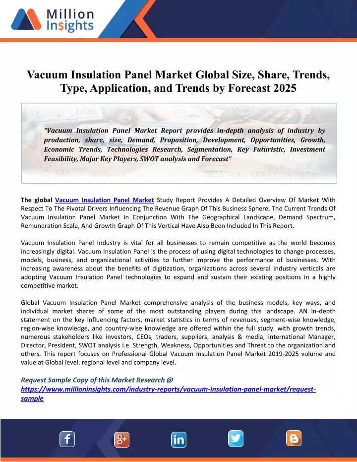 vacuum insulation panel market global size share