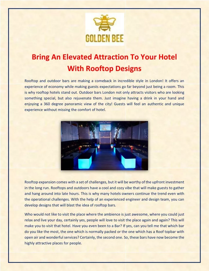 bring an elevated attraction to your hotel with