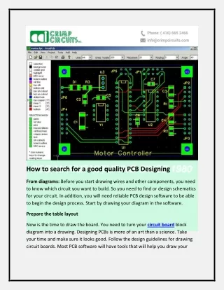 How to search for a good quality PCB Designing