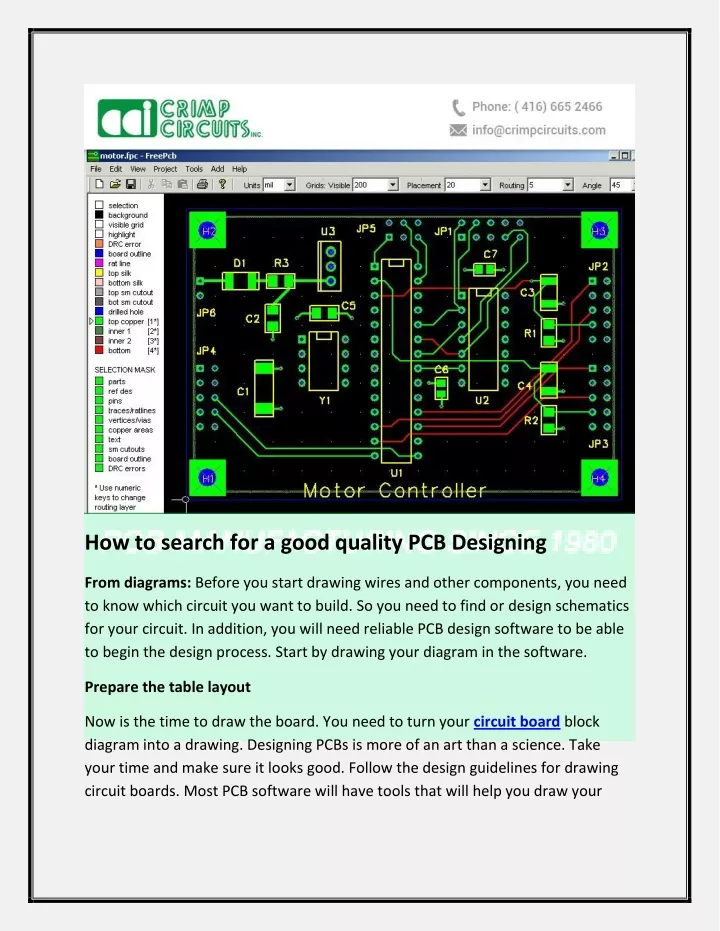 how to search for a good quality pcb designing