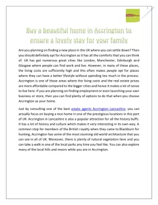 Buy a beautiful home in Accrington to ensure a lovely stay for your family