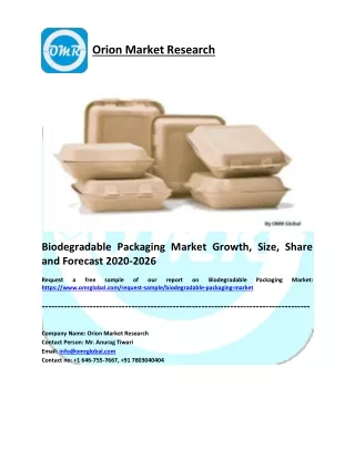 Biodegradable Packaging Market Growth, Size, Share and Forecast 2020-2026