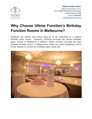 ultima function centre