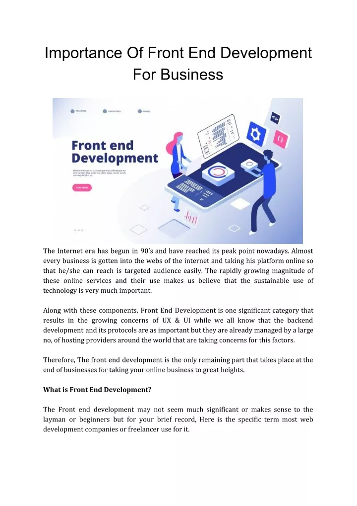 importance of front end development for business