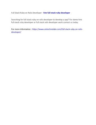 full stack ruby on rails developer hire full