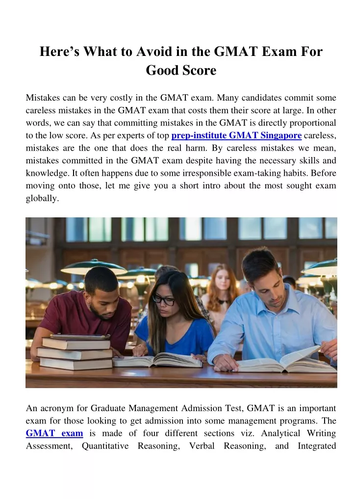 here s what to avoid in the gmat exam for good